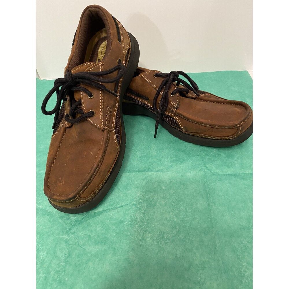 Skechersmen's lace up brown leather loafers Boat shoes Size 9 top siders